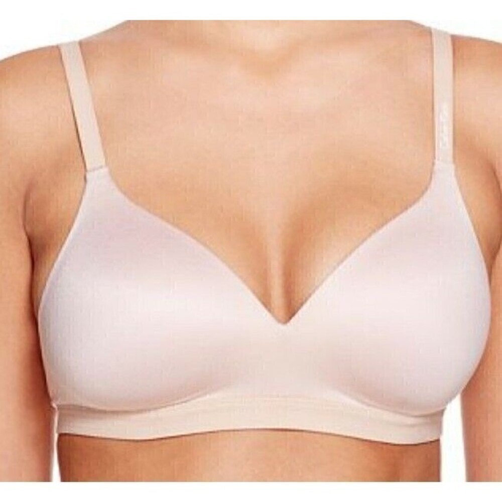 Calvin Klein Beige Bare Shape Wireless Bra Women’s 32D Seamless Soft Smooth $42